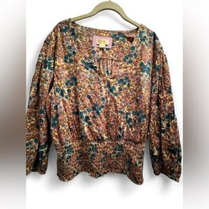 Anthropologie Floral Blouse - Multicolor